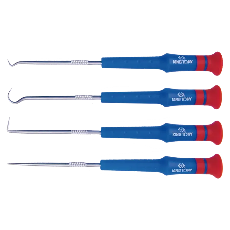 Juego ganchos de precisión King Tony 30914AY 4 piezas 170 mm para taller moto