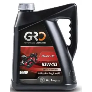 Aceite de motor sinteico GRO BIKER HC 10W40 4 litros 