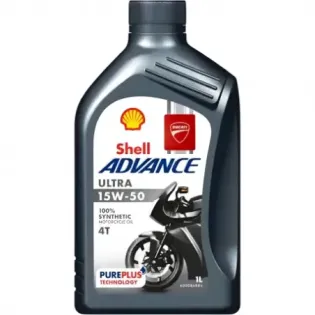 Aceite motor moto Ducati 4T Shell Advance Ultra 15W-50 1L 550053587 (JASO MA2 API SN)