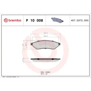 BREMBO P 10 008 Juego de pastillas de freno