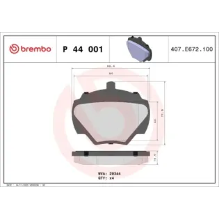 BREMBO P 44 001 Juego de pastillas de freno
