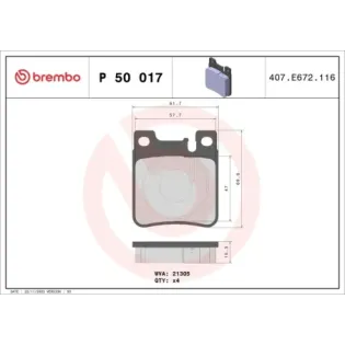 BREMBO P 50 017 Juego de pastillas de freno