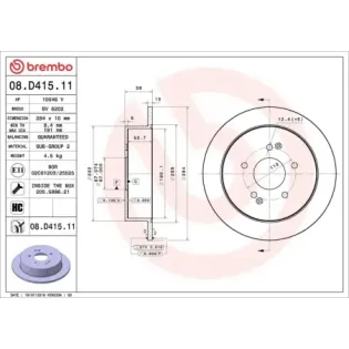 BREMBO 08.D415.11 Disco de freno