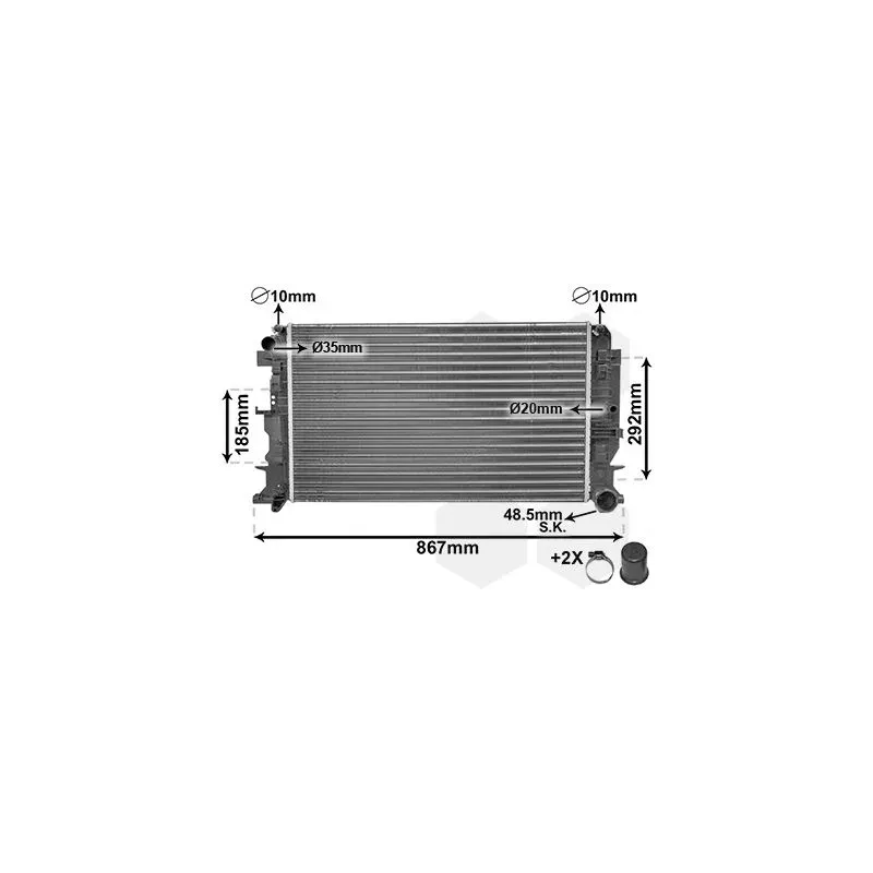VAN WEZEL 58002271 Radiador, refrigeración del motor