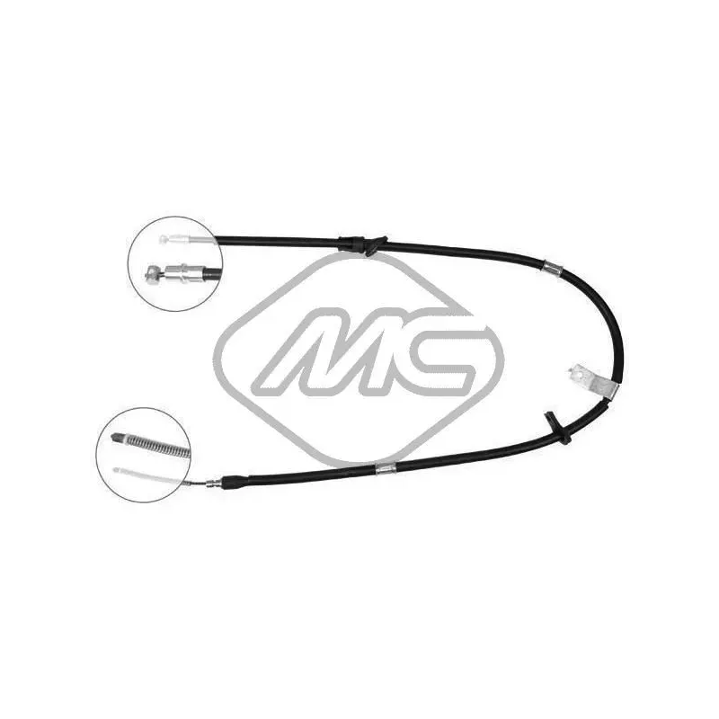 Metalcaucho 81989 Cable de accionamiento, freno de estacionamiento
