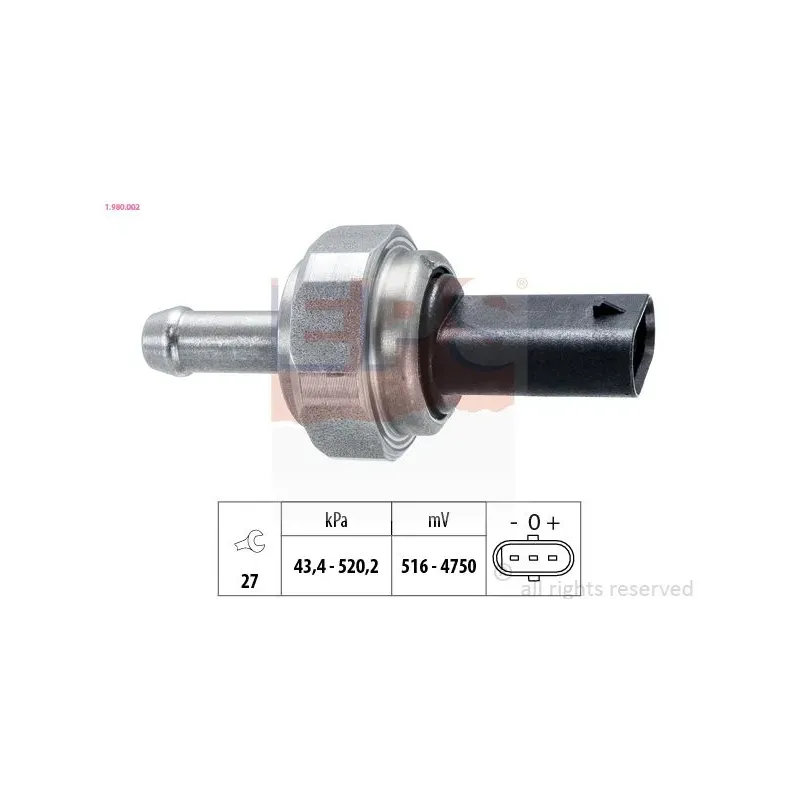 EPS 1.980.002 Sensor, presión gas de escape