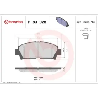 BREMBO P 83 028 Juego de pastillas de freno