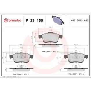 BREMBO P 23 155 Juego de pastillas de freno