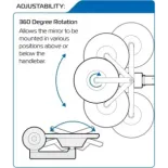 Espejo retrovisor bar end Oxford Circle 360 OX508 negro para manillar 22 mm moto