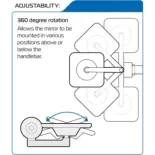 Espejo retrovisor bar end Oxford Square 360 OX509 negro para manillar 22 mm moto