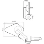 Espejo retrovisor bar end Oxford Arrow 360 OX511 negro para manillar 22 mm moto