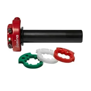 Acelerador rápido Domino XM2 rojo sin puños 22 mm (push-pull con poleas)