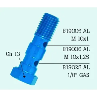 Tornillo doble 10X1.25 aluminio de color azul B19006AL-BL