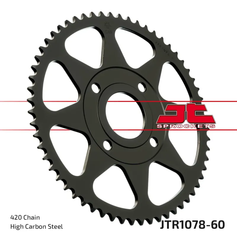 Corona moto JT Sprockets de acero 60 dientes P.420 JTR1078.60