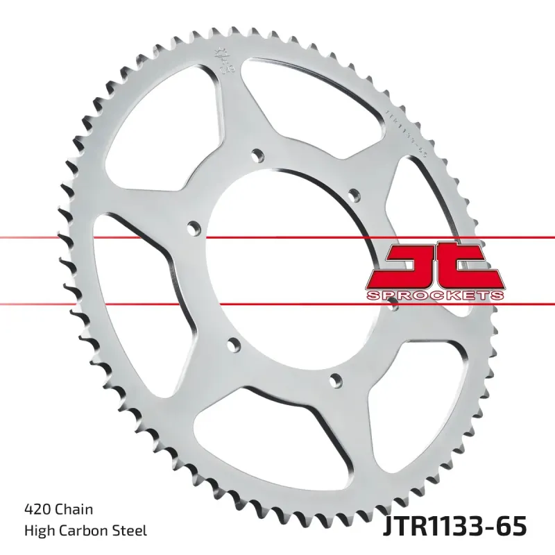 Corona moto JT Sprockets de acero de 65 dientes JTR1133.65