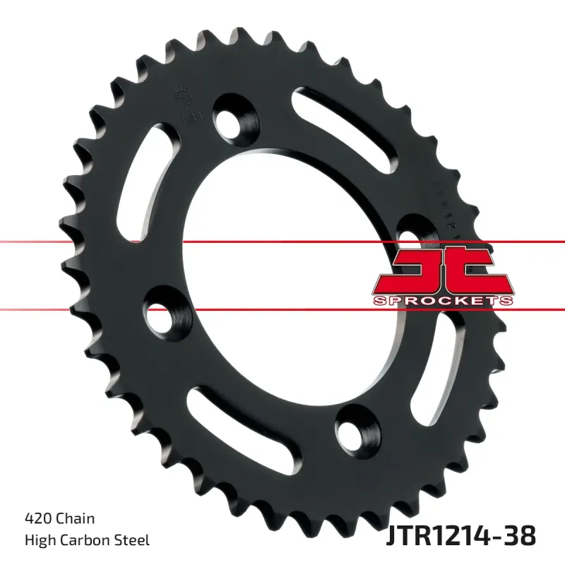 Corona moto JT Sprockets de acero de 38 dientes JTR1214.38