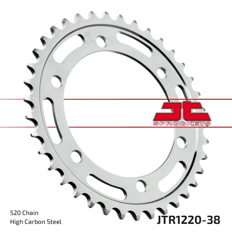 Corona moto JT Sprockets de acero de 38 dientes JTR1220.38