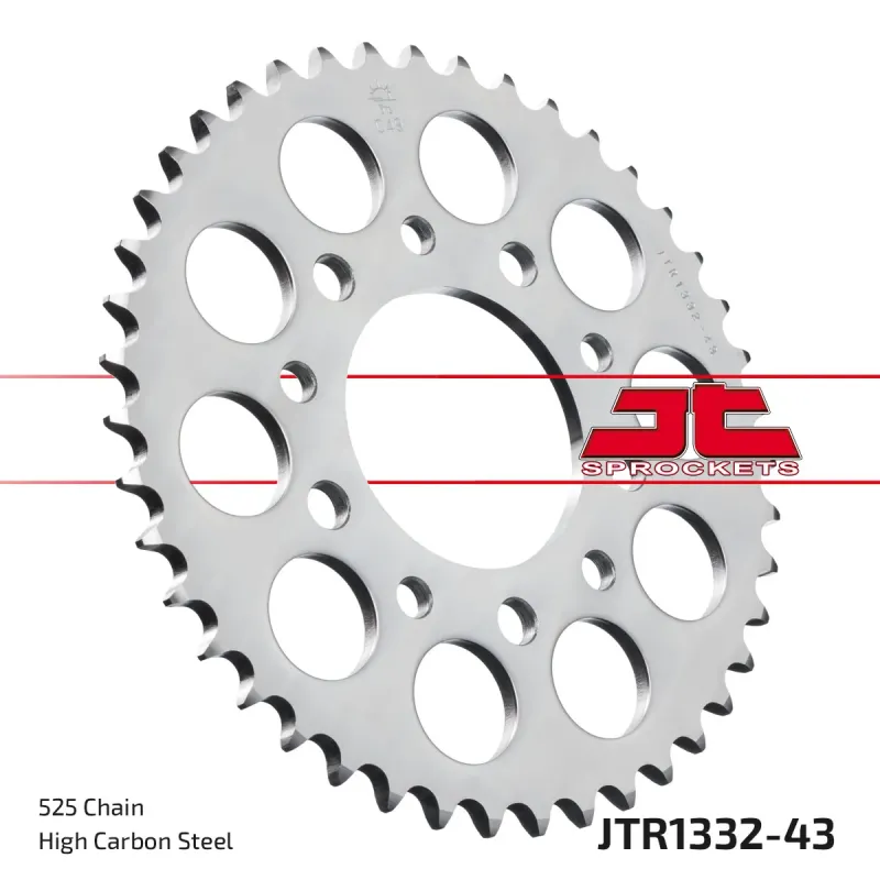Corona moto JT Sprockets de acero de 43 dientes JTR1332.43
