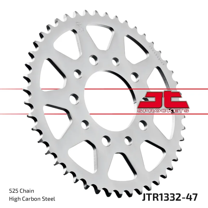 Corona moto JT Sprockets de acero de 47 dientes JTR1332.47