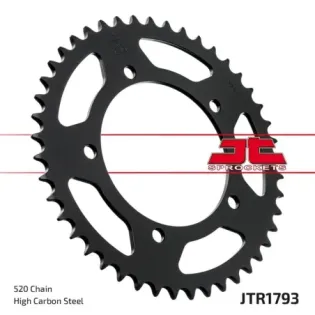 Corona moto JT Sprockets de acero de 49 dientes JTR1793.49AL Paso 520