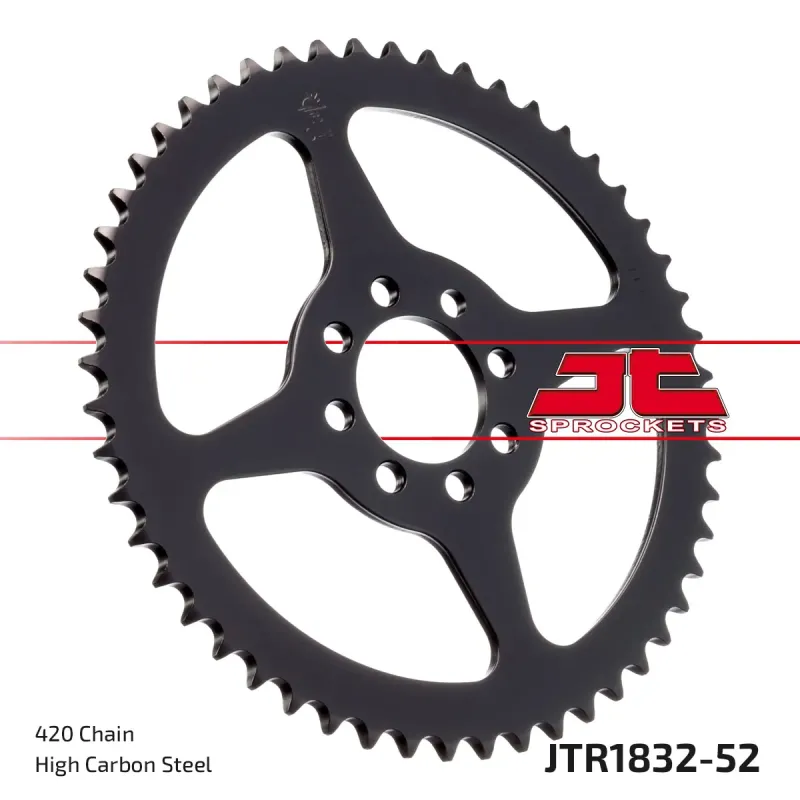 Corona moto JT Sprockets de acero de 52 dientes JTR1832.52