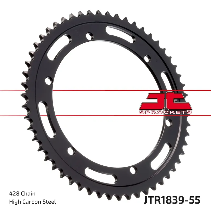 Corona moto JT Sprockets de acero de 55 dientes JTR1839.55