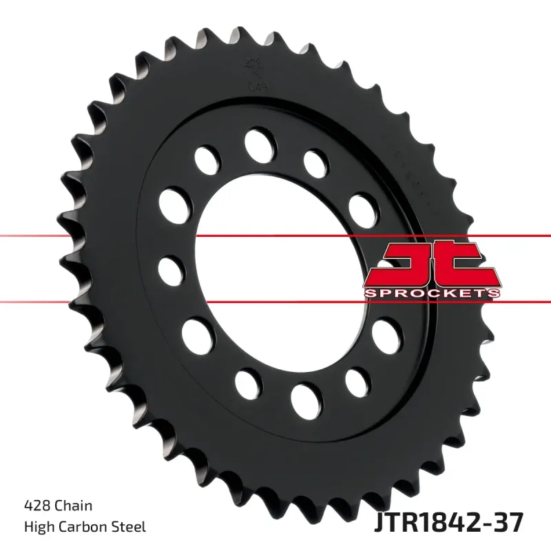 Corona moto JT Sprockets de acero de 37 dientes JTR1842.37