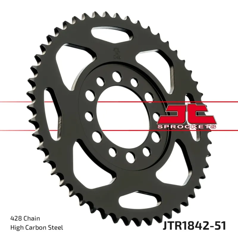 Corona moto JT Sprockets de acero de 51 dientes JTR1842.51