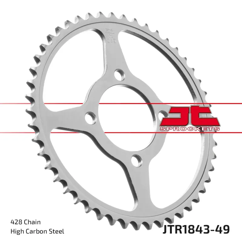 Corona moto JT Sprockets de acero de 49 dientes JTR1843.49