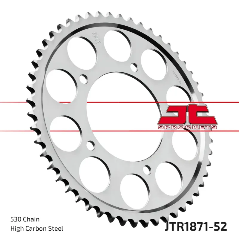 Corona moto JT Sprockets de acero de 52 dientes JTR1871.52