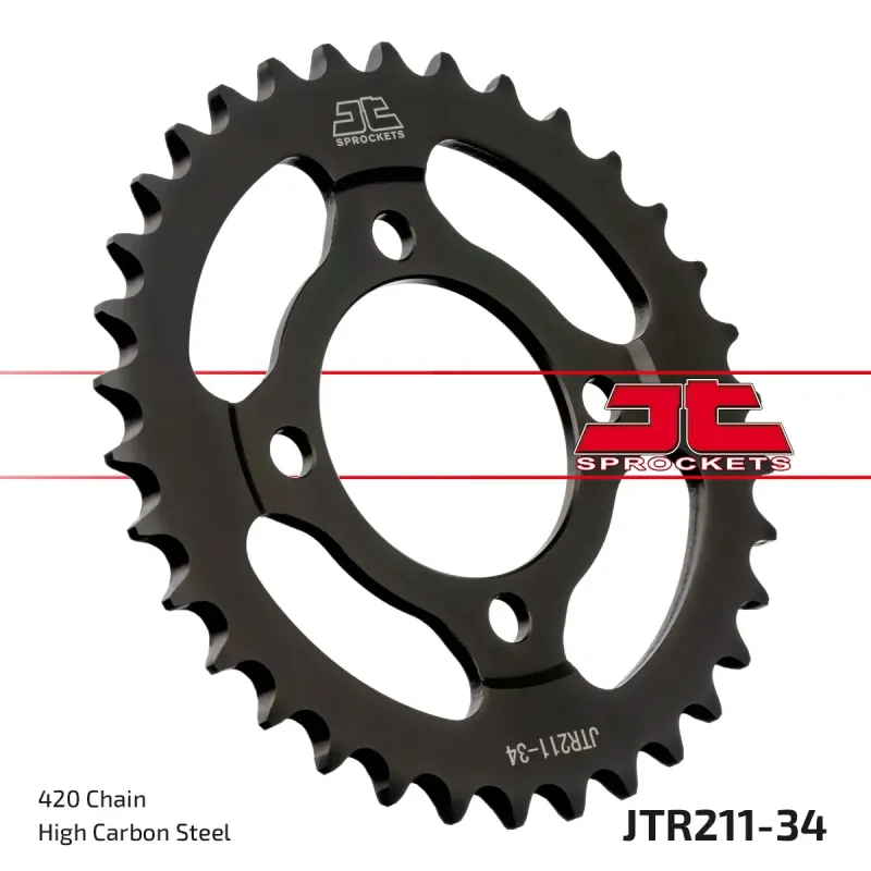 Corona moto JT Sprockets de acero de 34 dientes JTR211.34