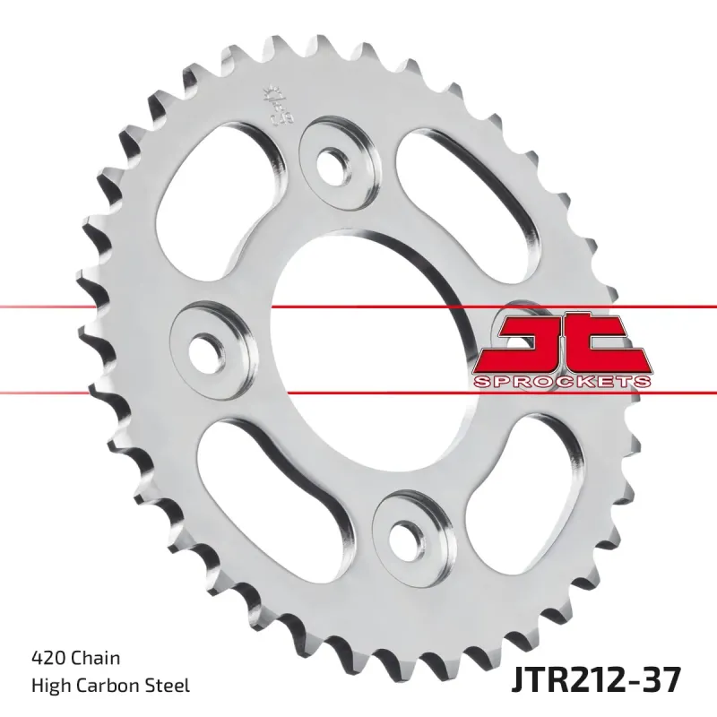 Corona moto JT Sprockets de acero de 37 dientes JTR212.37