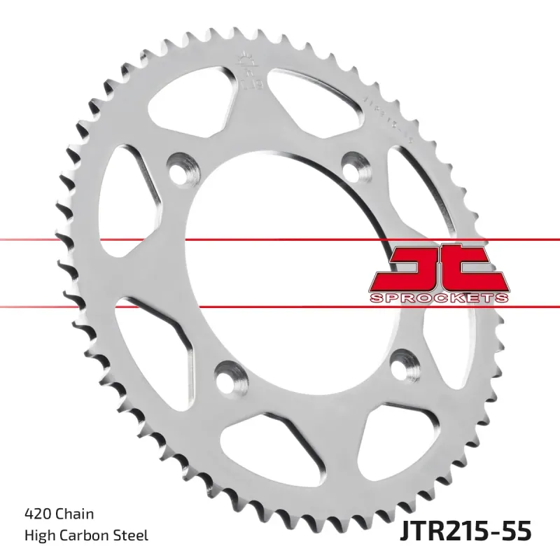 Corona moto JT Sprockets de acero de 55 dientes JTR215.55