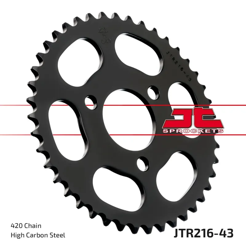 Corona moto JT Sprockets de acero de 43 dientes JTR216.43