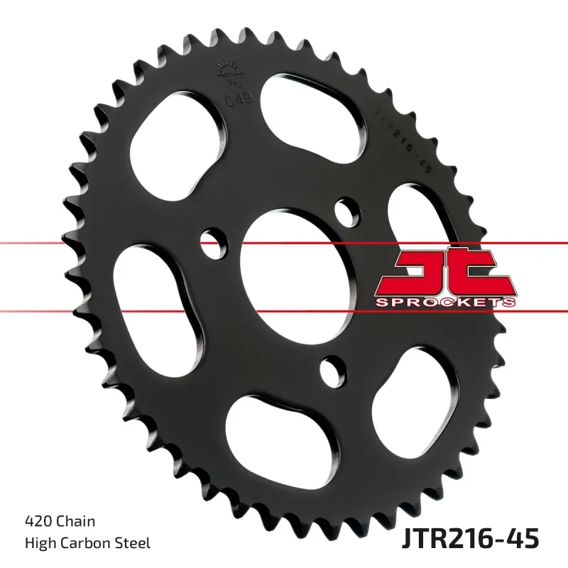 Corona moto JT Sprockets de acero de 45 dientes JTR216.45