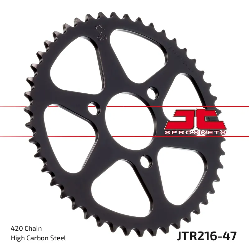 Corona moto JT Sprockets de acero de 47 dientes JTR216.47