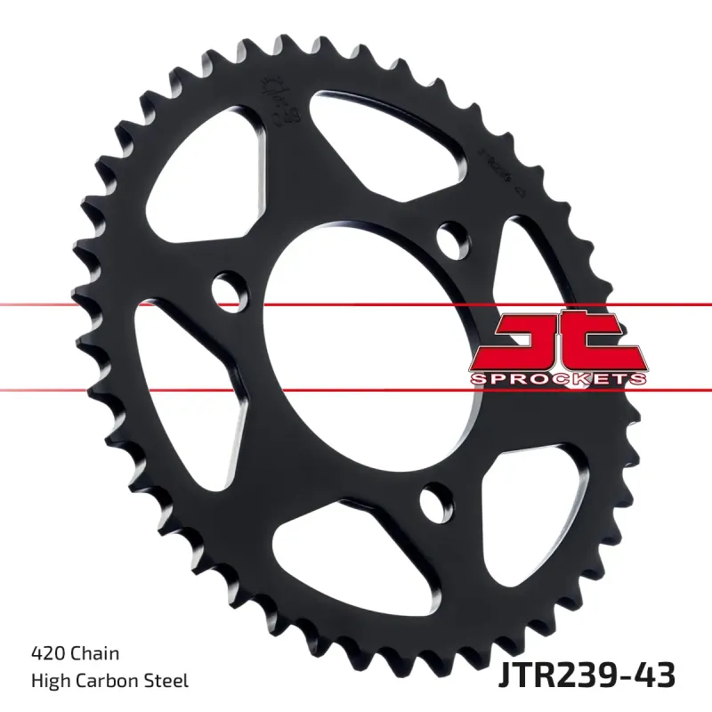 Corona moto JT Sprockets de acero de 43 dientes JTR239.43