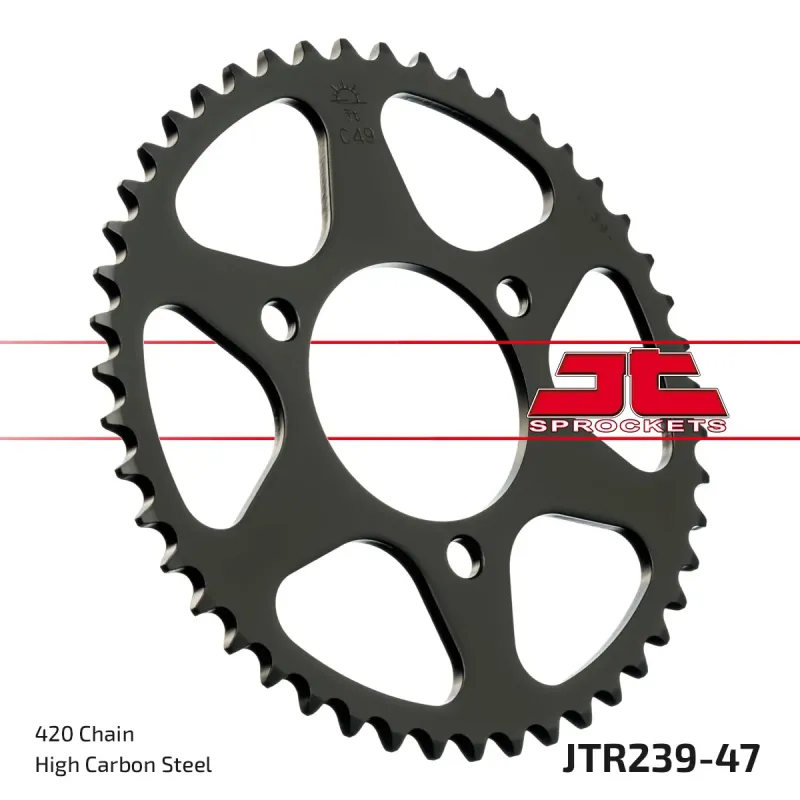Corona moto JT Sprockets de acero de 47 dientes JTR239.47