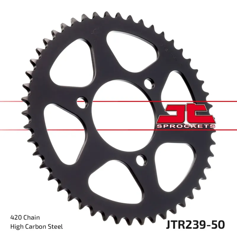 Corona moto JT Sprockets de acero de 50 dientes JTR239.50