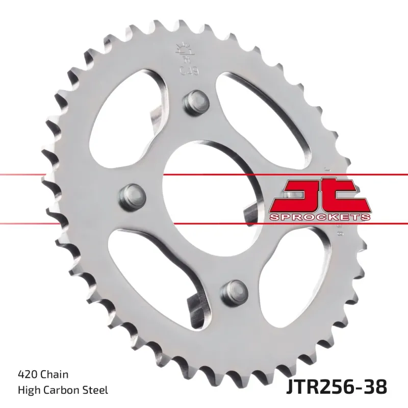 Corona moto JT Sprockets de acero de 38 dientes JTR256.38