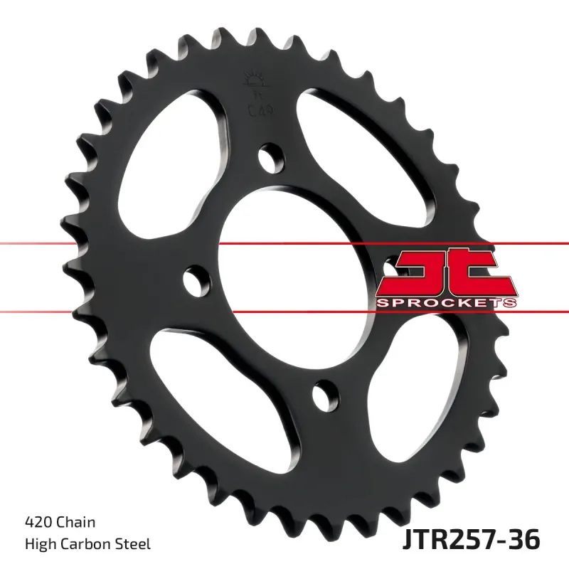 Corona moto JT Sprockets de acero de 36 dientes JTR257.36