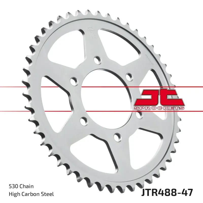 Corona moto JT Sprockets de acero de 47 dientes JTR488.47