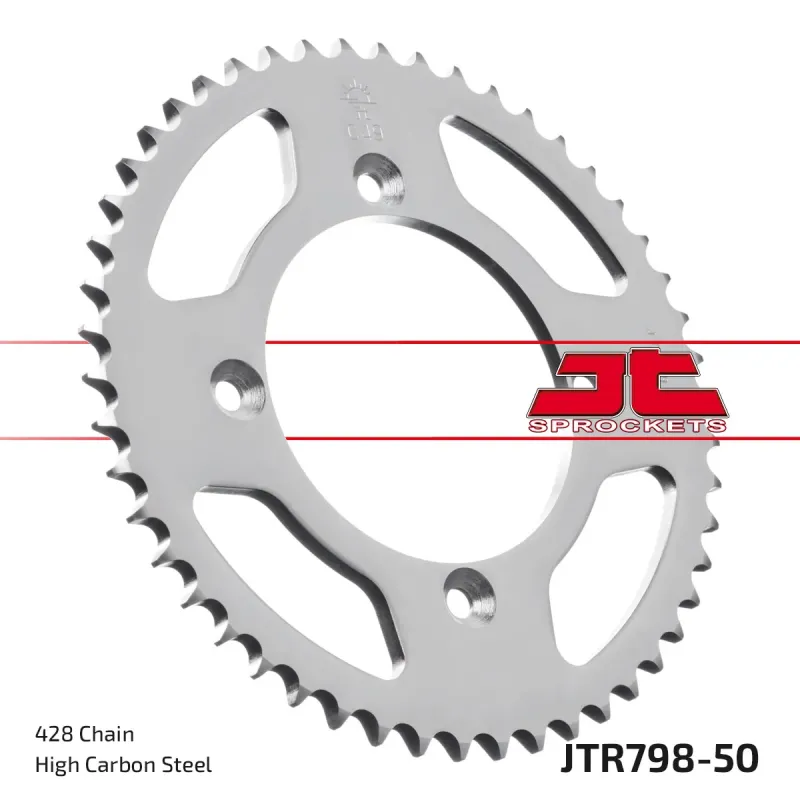 Corona moto JT Sprockets de acero de 50 dientes JTR798.50