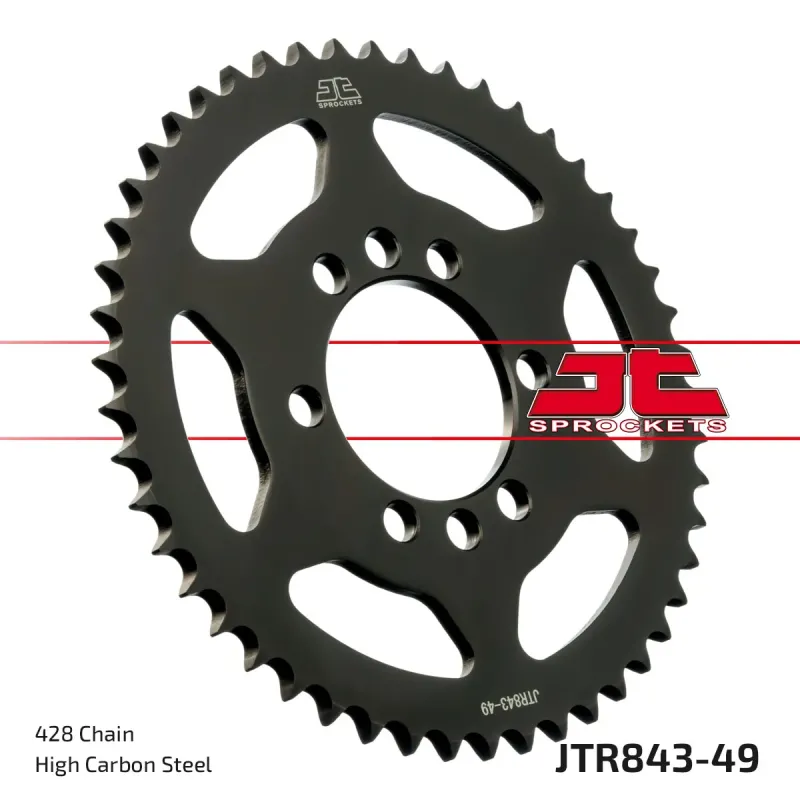 Corona moto JT Sprockets de acero de 49 dientes JTR843.49