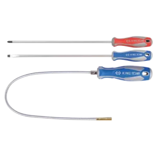 Juego destornilladores extra largos King Tony 31003MR PH2/6.5 x 300 mm + imán para moto