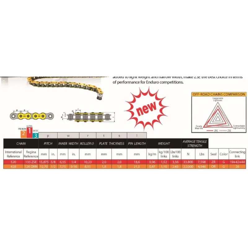 cadena regina 520 enduro 118 pasos