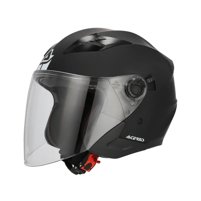 Casco jet Acerbis Firstway 2.0 22-06 negro con visor solar moto road - 0025424.091