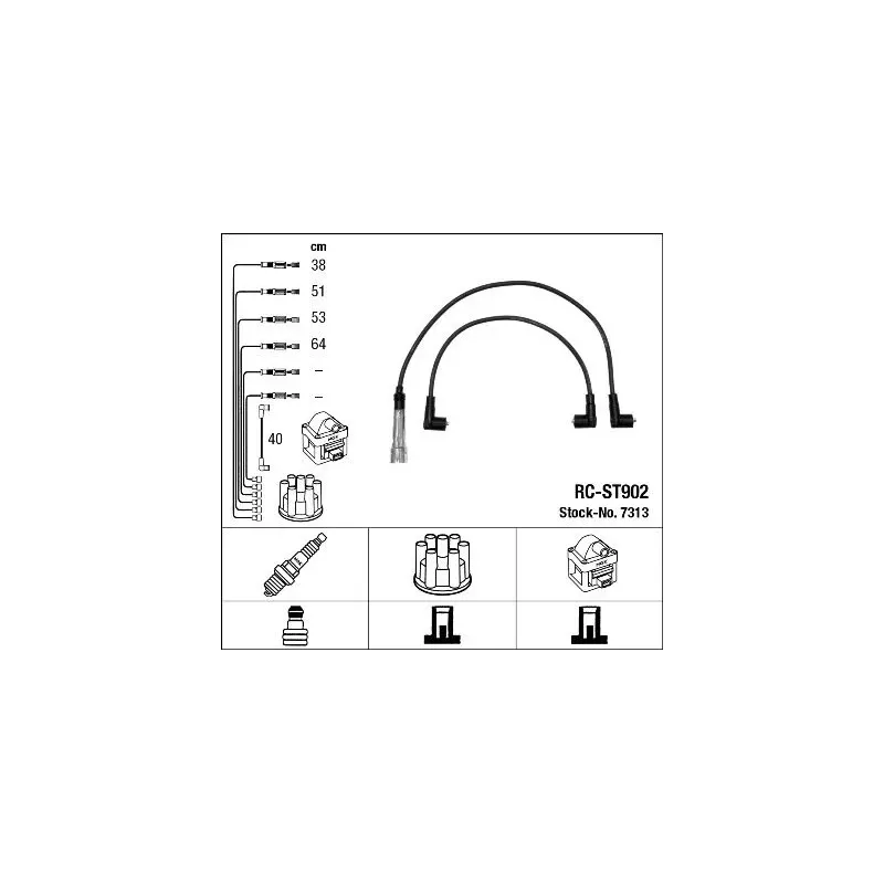 NGK 7313 Juego de cables de encendido