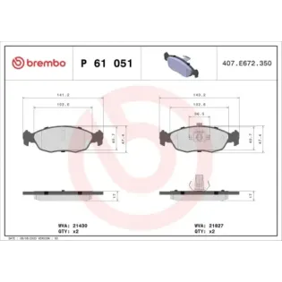 BREMBO P 61 051 Juego de pastillas de freno