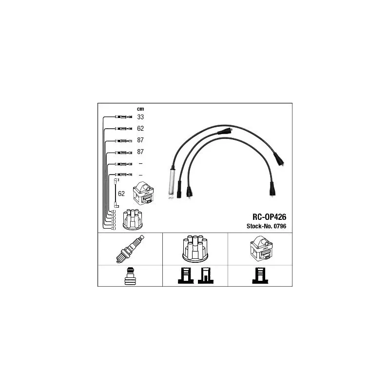 NGK 0796 Juego de cables de encendido